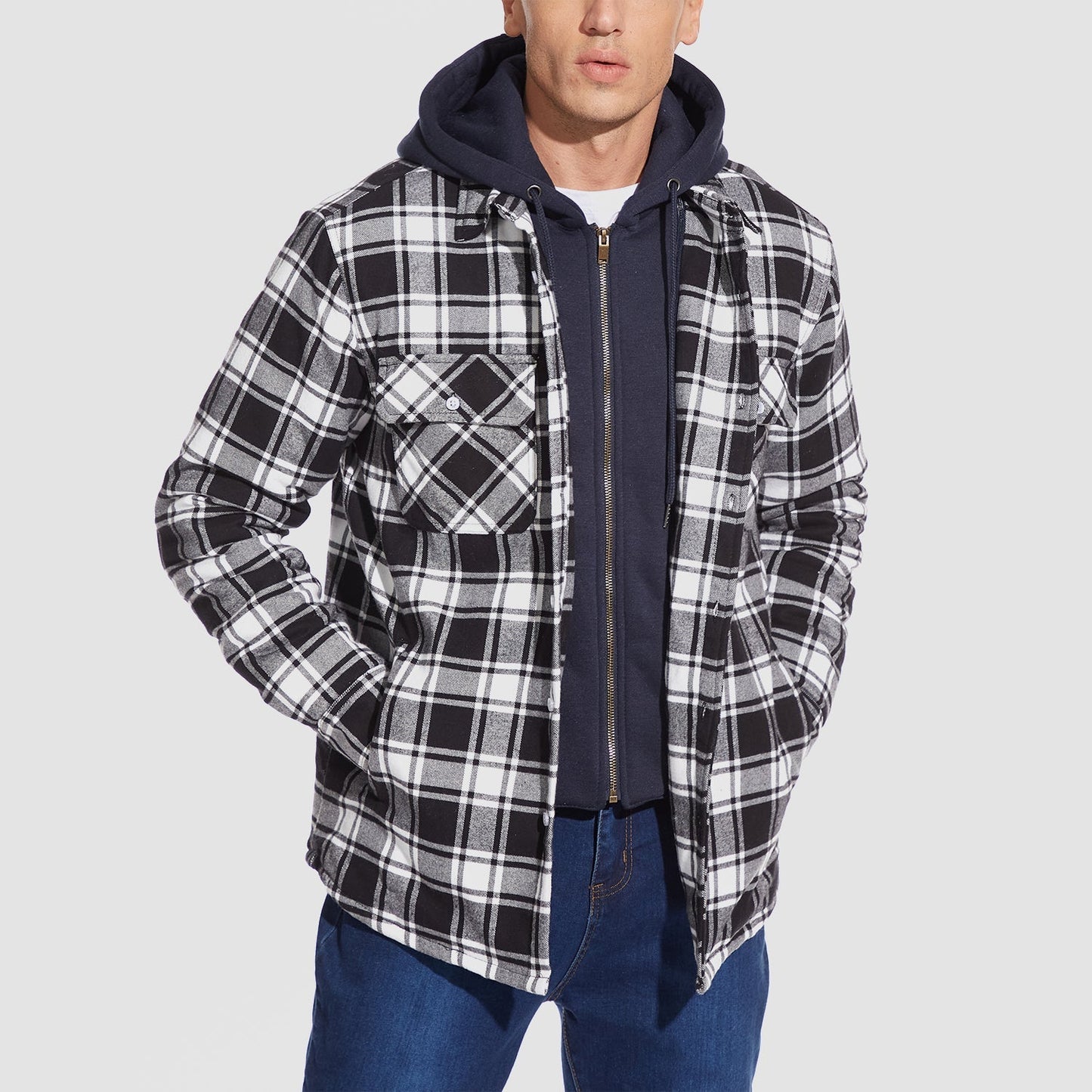 HARRY JACKET | FLANNEL WITH REMOVABLE HOOD