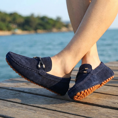 GIANNI PERFORATED LEATHER LOAFERS